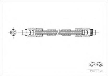 ШЛАНГ ТОРМОЗНОЙ FR 360MM VAG A8 94-06, PASSAT 97- 19031070