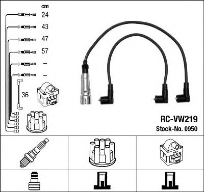 ПРОВОДА В/В VW POLO 1.4/1.6 RC-VW219 0950