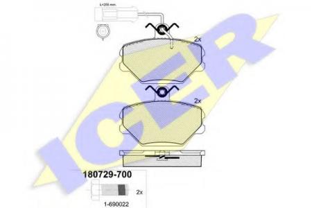 К-КТ КОЛОДКИ FIAT TEMPRA/TIPO 1.4I-1.6I/1.7D 87-93 ПЕР 180729700
