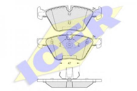 23794 КОЛОДКИ ПЕР BMW 1-SERIE E81 / 87 07-10, E82 09-10, 3-SERIE E90 05-12, X1 E84 2, 0D ICER 181683-203