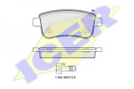 КОЛОДКИ ТОРМ.ДИСК. RENAULT GRAND SCENIC/MEGANE 1.2 181904