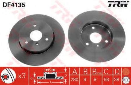   SMART CITY-COUPE 98-04/FORTWO 04-/ROADSTER 03-05  D=280 DF4135