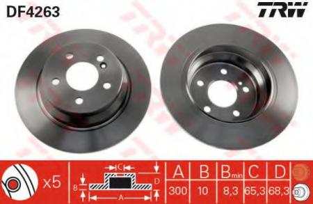 ДИСК ТОРМОЗНОЙ ЗАДН MERCEDES-BENZ: E-CLASS 02-, E-CLASS T-MODEL 03- DF4263