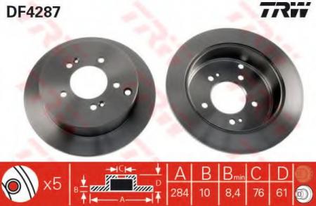    HY: HIGHWAY VAN 00-, SANTA FE 01-, TRAJET 00-, TUCSON 04-,  KIA: SPORTAGE 04- DF4287
