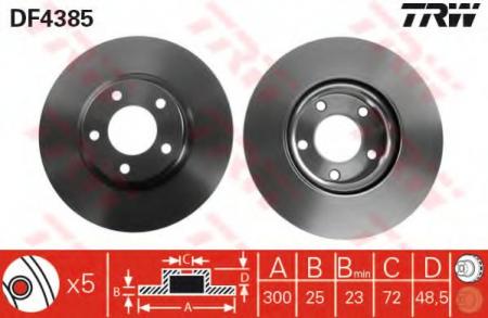 ДИСК ТОРМОЗНОЙ ПЕРЕДН MAZDA: 3 03-, 3 СЕДАН 04-, 5 05- DF4385