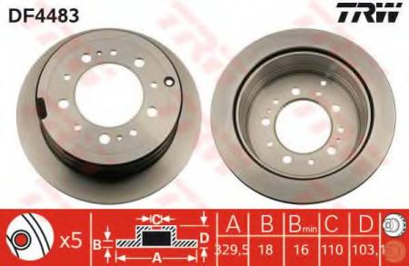 ДИСК ТОРМОЗНОЙ ЗАДН TOYOTA: LAND CRUISER 100 98- DF4483