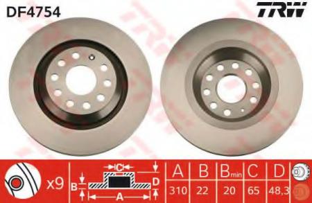    AUDI: A3 03-, A3 SPORTBACK 04-,  RENAULT: TRAFIC II C   01-,  VW: EOS 06-, GOLF V 05-, PASSAT 05-, PASSAT VARIANT 05- DF4754