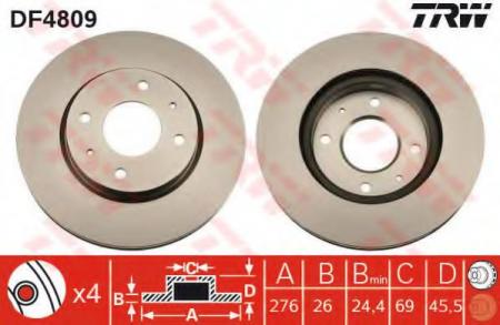    MITSUBISHI: GALANT VI (EA_) 96-04 , GALANT VI  (EA_) 96-03 , LANCER  (CS_A) 03-, LANCER  (CS_W) 03- DF4809