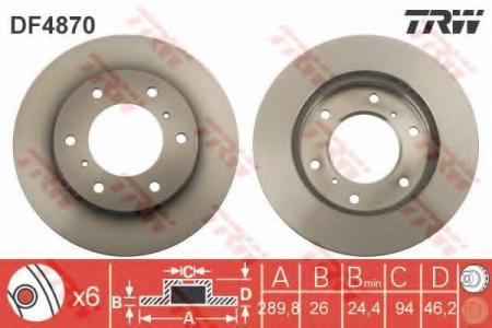 ���� ��������� ������ MITSUBISHI: PAJERO CLASSIC (V2_W) 02-, PAJERO III (V60, V70) 00-, PAJERO IV (V80, V90) 06- DF4870