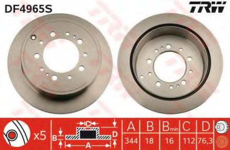 ДИСК ТОРМОЗНОЙ ЗАДН LEXUS: LX (URJ) 08- TOYOTA: LAND CRUISER (_URJ20_, J20_) 07- DF4965S