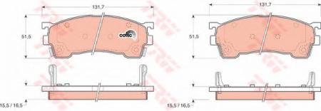 КОЛОДКИ ТОРМОЗНЫЕ ДИСКОВЫЕ ПЕРЕДН FORD USA: PROBE II 93-98,  MAZDA: 626 IV 92-97, 626 IV HATCHBACK 91-97, MX-6 92-, XEDOS 6 92- GDB1139