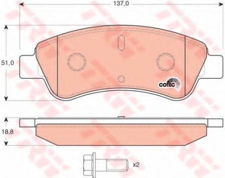 КОЛОДКИ ТОРМОЗНЫЕ ДИСКОВЫЕ ПЕРЕДН CITROEN: BERLINGO 05-, BERLINGO ФУРГОН 05-, XSARA 97-05, XSARA BREAK 97-05, XSARA PICASSO 05-, XSARA КУПЕ 98-05,  PEUGEOT: 1007 05-, 206 C GDB1463