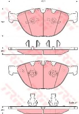 КОЛОДКИ ТОРМОЗНЫЕ ДИСКОВЫЕ ПЕРЕДН BMW: 5 04-, 5 TOURING 04-, 6 05-, 6 КАБРИО 06-, 7 03- GDB1558