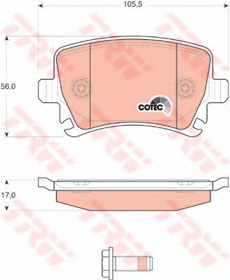 КОЛОДКИ ТОРМОЗНЫЕ ДИСКОВЫЕ ЗАДН AUDI: A3 03-, A3 SPORTBACK 04-, A4 00-04, A4 04-, A4 AVANT 01-04, A4 AVANT 04-, A4 КАБРИО 04-, A6 01-05, A6 04-, A6 ALLROAD 06-, A6 AVANT 01 GDB1622