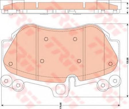 КОЛОДКИ ТОРМОЗНЫЕ ДИСКОВЫЕ ПЕРЕДН PORSCHE: CAYENNE GTS 4.8/TURBO S 4.5 02- GDB1764