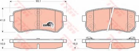 КОМПЛЕКТ ДИСКОВЫХ ТОРМОЗНЫХ КОЛОДОК KIA CEED GDB3451