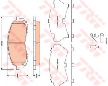 КОЛОДКИ ТОРМОЗНЫЕ SUBARU IMPREZA 00- ПЕРЕДНИЕ GDB3469