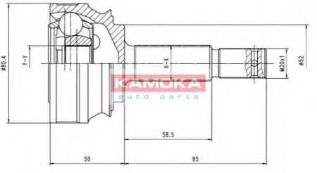 , . 22/22/52MM OPEL CORSA A 87-93, KADET 6078 KAMOKA
