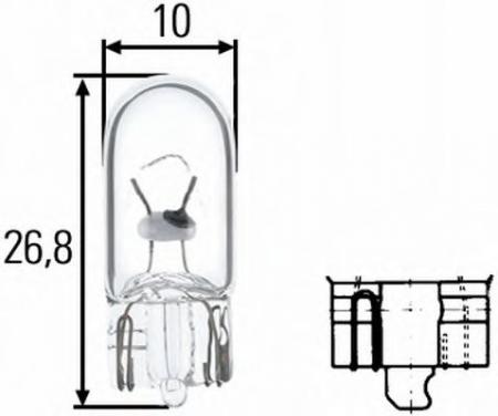 ЛАМПА НАКАЛИВАНИЯ W5W 12V 5W (БЛИСТЕР 2ШТ) 8GP003594-123