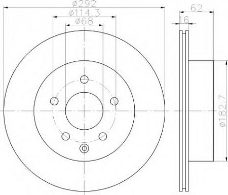   NISSAN, RENAULT (292X16X62X5+1X68; ) 1. 8DD 355 112-391