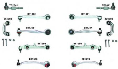 КОМПЛЕКТ РЫЧАГОВ ПОДВЕСКИ AUDI A4 (95-01), A6 (97- BRAUDI2