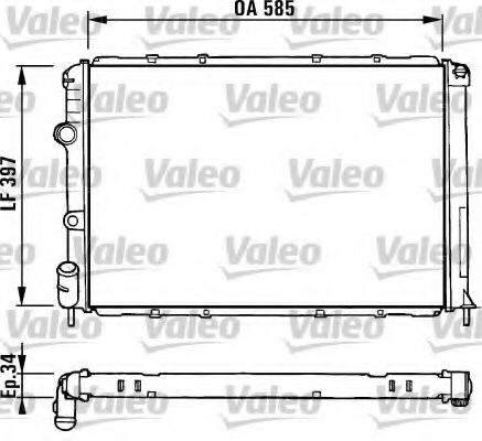 РАДИАТОР СИСТЕМЫ ОХЛАЖДЕНИЯ RENAULT: MEGANE I (BA0/1_) 1.4 E (BA0E, BA0V)/1.6 E (BA0F, BA0S)/1.6 I (BA0L)/1.9 D ECO (B/SA0U, BA0A)/1.9 TDI/1.9 DT (B/SA0K, B/SA0Y)/1.9 DTI (B 731380
