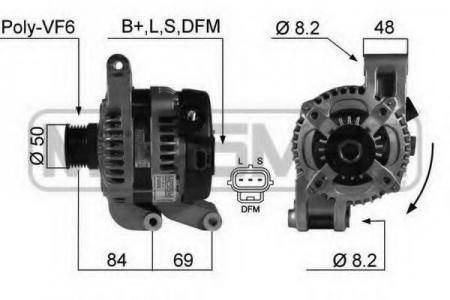  120A 14V FORD C-MAX 04-07 1.8, 2.0 / FOCUS 210328