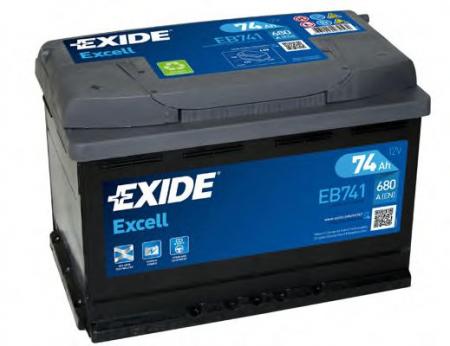  EXCELL 12V 74AH 680A ETN 1(L+) B13 278X175X190MM 18.29KG EB741