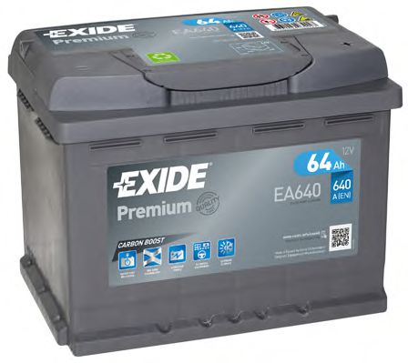  PREMIUM 12V 64AH 640A ETN 0(R+) B13 242X175X190MM 15.75KG EA640
