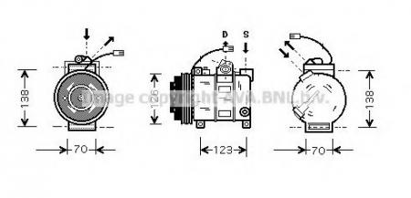 КОМПРЕССОР КОНДИЦИОНЕРА ДЛЯ AUDI A6 2.5TDI 7/97-1/05 AIK015