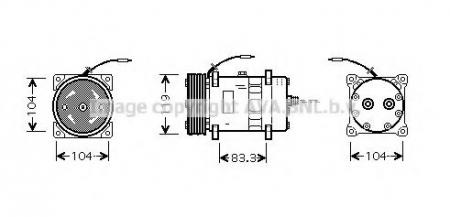 DUCATO {(+РОС СБОРКА) /JUMPER 02-06} КОМПРЕССОР КОНДИЦ (AVA) (СМ.КАТАЛОГ) CNK176