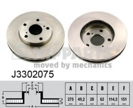   TOYOTA AVENSIS 01-/CAMRY 91-01/PREVIA 00-  .D=275. J3302075