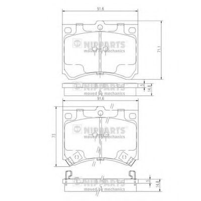 КОЛОДКИ ТОРМОЗНЫЕ MAZDA 323/MX-3 1.6-1.8 89-04 ПЕРЕДНИЕ J3603035
