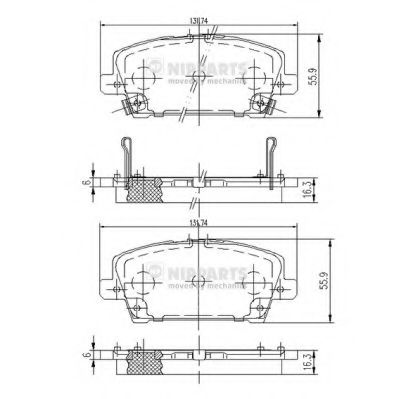 КОЛОДКИ ТОРМОЗНЫЕ HONDA CIVIC HATCHBACK 06- ПЕРЕДНИЕ J3604065