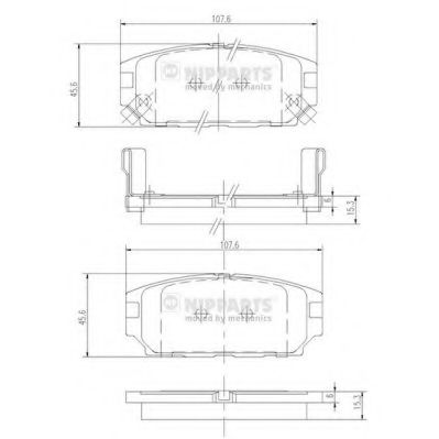 КОЛОДКИ ТОРМОЗНЫЕ ЗАДНИЕ J3615007
