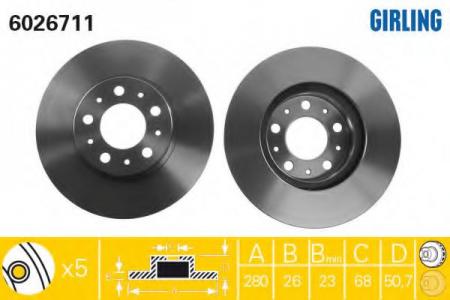   VOLVO 850 91-96/940 90-98/S70/V70 96-00  D=290. 6026711