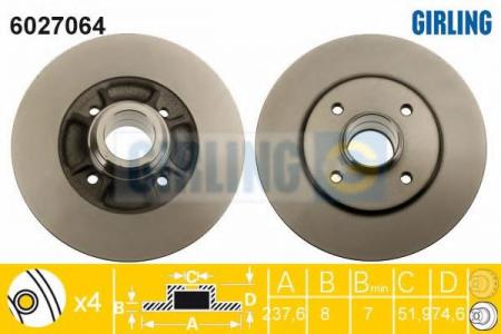   RENAULT 19/CLIO 91-98/MEGANE 96-03 .  .  D=238. 6027064