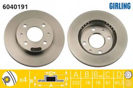   NISSAN ALMERA (N15) 1.4 95-00  .D=232. 6040191