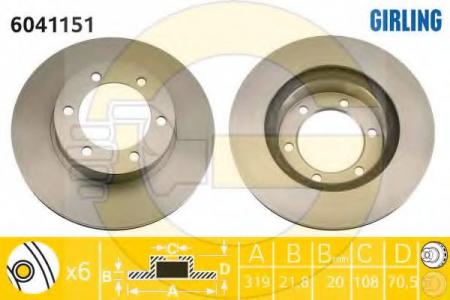 ДИСК ТОРМОЗНОЙ TOYOTA 4RUNNER 95-96/LAND CRUISER (J90) 3.0-3.4 96- ПЕРЕДНИЙ 6041151