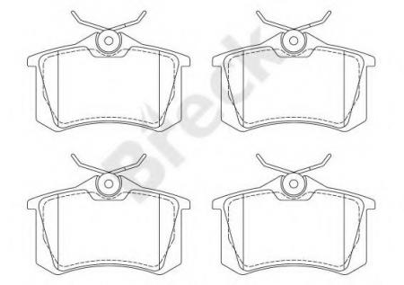 КОЛОДКИ ТОРМОЗНЫЕ ЗАДНИЕ ДЛЯ AUDI A3 1.6-1.9 / T / TDI 12 / 96-> / A4 1.6-2.8 / T / TDI 01 / 95-11 / 00 / A6 1.8-4.2 / T / TDI 02 / 97-01 / 05 / ALLROAD 2.5TDI / 2.7T 05 / 00-08 / 05.FORD GALAXY1.9TDI / 2.0 / 2.3 / 2.8V6 03 / 95->.PEUGEOT 307 1.4-2.0 / H 209611070400