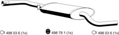 ГЛУШИТЕЛЬ СРЕДНЯЯ ЧАСТЬ 176 05 7