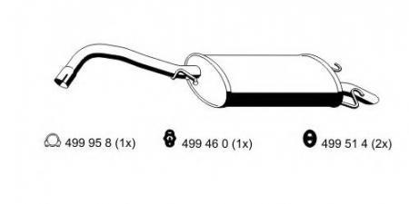 ГЛУШИТЕЛЬ ЗАД ЧАСТЬ 342 07 0