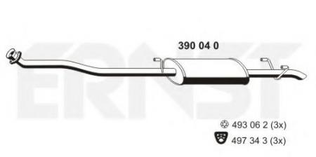 ГЛУШИТЕЛЬ СРЕДНЯЯ ЧАСТЬ 390 04 0