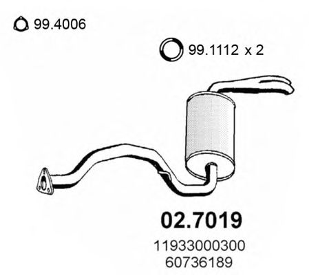 ГЛУШИТЕЛЬ ЗАДНЯЯ ЧАСТЬ ALFA 6 2.0-2.5 79 02.7019