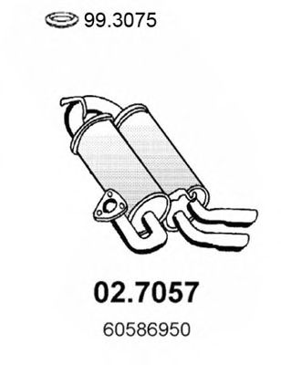 ГЛУШИТЕЛЬ ЗАДНЯЯ ЧАСТЬ ALFA 164 3.0I V6 24V Q4 QV 93 02.7057
