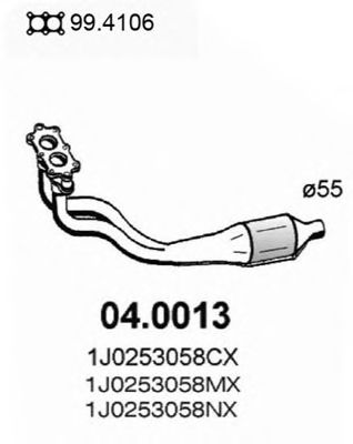 КАТАЛИЗАТОР AUDI A3 1.8 20V 10/1996 04.0013