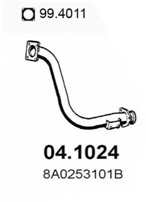 ТРУБА ПРИЕМНАЯ ВЫПУСКНАЯ AUDI 80 2.0 D 91 04.1024