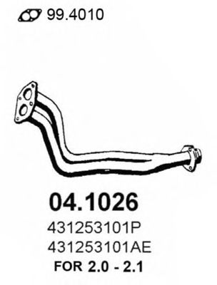 ТРУБА ПРИЕМНАЯ ВЫПУСКНАЯ AUDI 100 1.9-2.0 82 04.1026