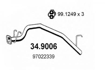 ТРУБА ПРИЕМНАЯ OPEL CAMPO DIESEL 4X4 3/1990 34.9006