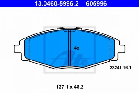КОЛОДКИ ТОРМОЗНЫЕ ДИСКОВЫЕ ПЕРЕДН, CHEVROLET: MATIZ 0.8/0.8 LPG/1.0/1.0 LPG 05-, SPARK 0.8/1.0 SX 05-  DAEWOO: LANOS 1.4/1.5 97-, LANOS СЕДАН 1.4/1.5 97-, MATIZ 0.8/1.0 98- 13.0460-5996.2